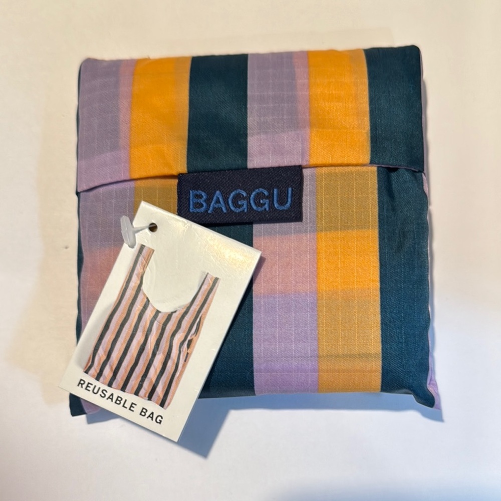 BAGGU Standard Reusable Bag NWT Peach 90s Stripe